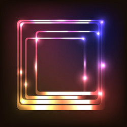 Blue and violet neon color rectangle frame Vector Image