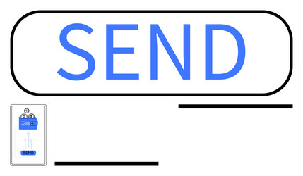 bold send button with minimalist design vector image