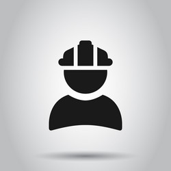 Construction worker icon in flat style factory Vector Image