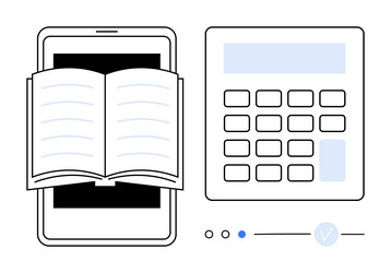digital learning and calculation open book vector image