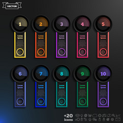 infographic design list with colorful circles vector image