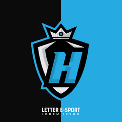 Letter h logo gamer design initials e-sports vector