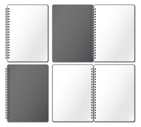 Notebook mockup empty copybook notebooks pages vector