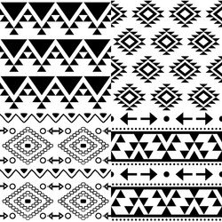 Aztec tribal geometric seamless two pattern Vector Image
