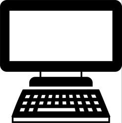 computer monitor with keyboard technology gadget vector image