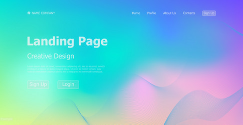 gradient light web template landing page digital vector image
