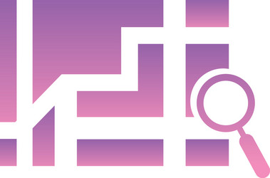 lupe with map gradient style icon design vector image