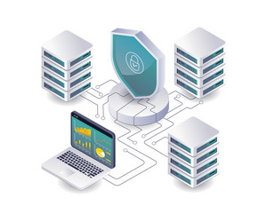 security analysis of cloud server technology vector image