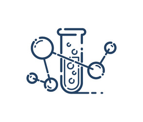 test tube and molecule connection simple linear vector image