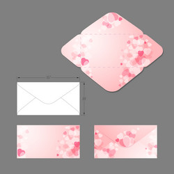 White realistic paper envelope with pink sticker Vector Image