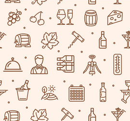 Wine & Grape Pattern vector image