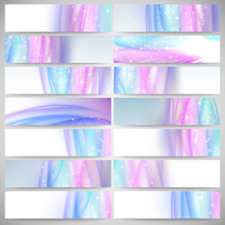 abstract headers set wave design vector image