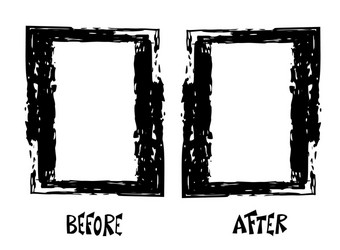 before and after screen banner with empty space vector image