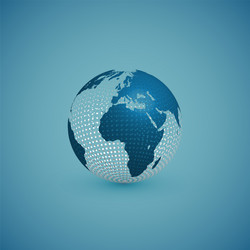 blue globe map with pattern sphere vector image