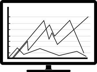 business graph on a computer screen vector image