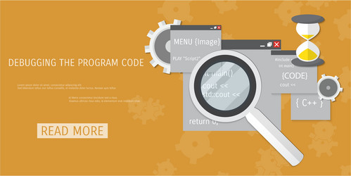 flat concept of programming and coding vector image