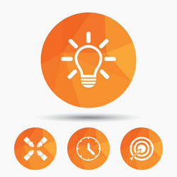 lamp idea and clock time target aim vector image