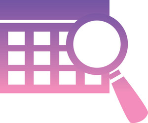 lupe with calendar gradient style icon vector image
