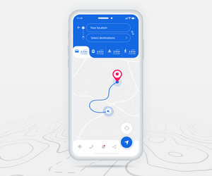 map gps navigation ux ui concept smartphone vector image