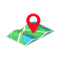 map with geo tag isometric vector image
