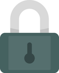 metal padlock icon flat style vector