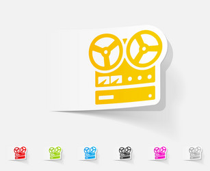 Realistic design element stereo recorder vector