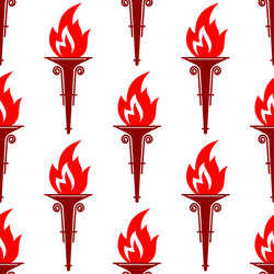 Red Flame Torch Pattern vector image