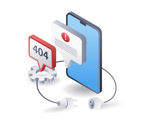 smartphone affected by error code 404 flat vector image