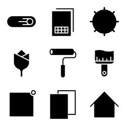 user interface outline icon set include sim vector image