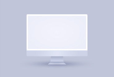white computer display mockup clay desktop pc vector image