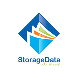 Data storage file folder logo vector