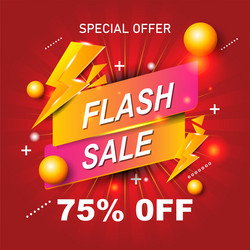 flash sale template with gradient color concept vector image