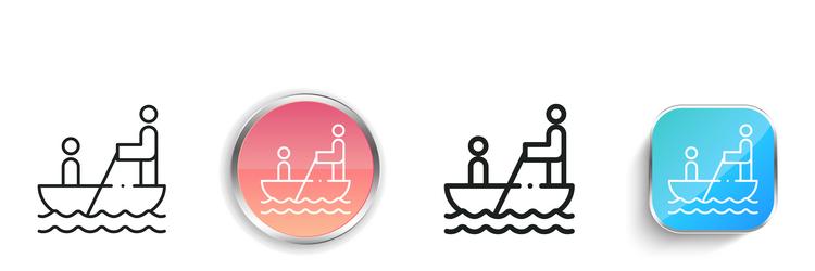 gondolier icon thin linear regular and button vector image