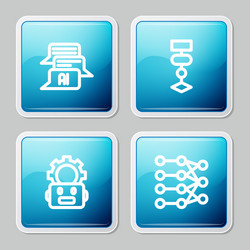 set line chat bot algorithm robot setting vector image