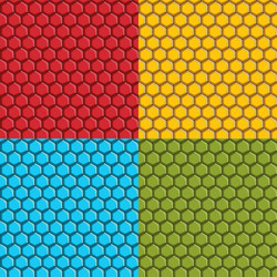 Set of seamless patterns with hexagonal tiles vector