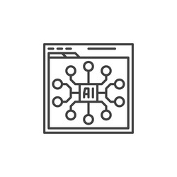 web browser with ai app artificial intelligence vector image