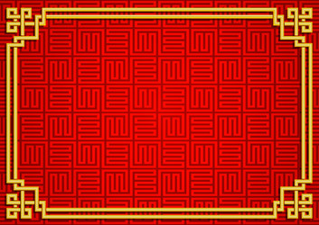 chinese frame rectangular background gold weave vector