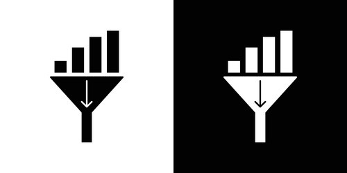 data filtering icon outline sign symbol set vector image