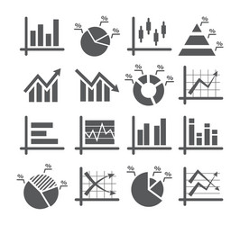 Diagram and graphs icons vector