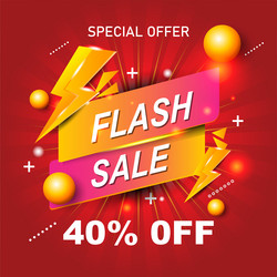 flash sale template with gradient color concept vector image