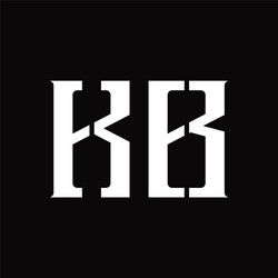 Kb logo monogram letter with shield shape design Vector Image