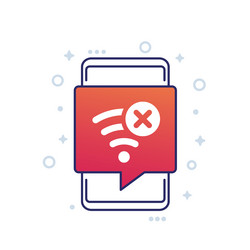 no wi-fi connection icon with a smart phone vector