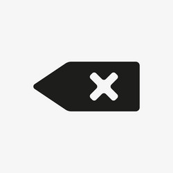 Remove delete button icon cross sign for cancel vector
