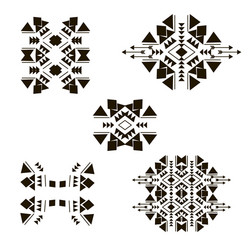 Aztec Tribal Ornament Set Royalty Free Vector Image