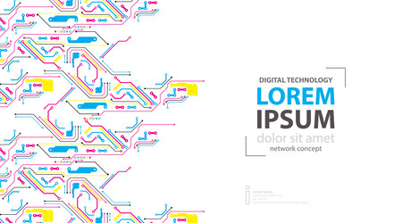 abstract technological background with various vector image