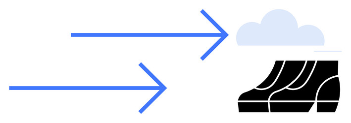 arrows pointing towards cloud and data server vector image