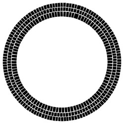 Circle made of rectangles irregular circular vector