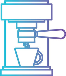 Coffee espresso machine front view gradient color vector