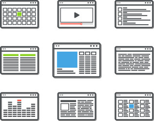 Different web browser icons set vector