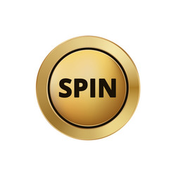 golden button with spin text for quick vector image